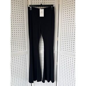 Ces Femme Black Ribbed Super Flare Pants Size Small NWT